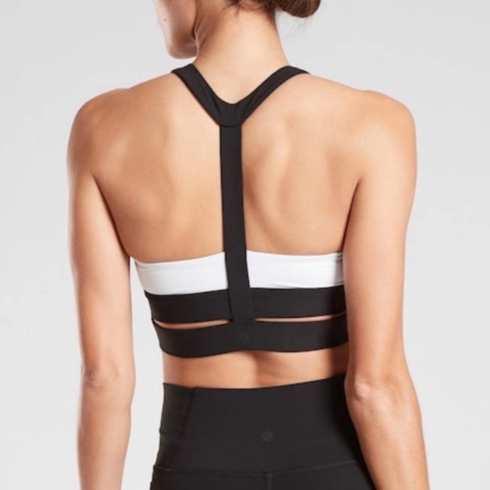 NWOT Athleta A-C Radiant Bra in Supersonic Black/White - S